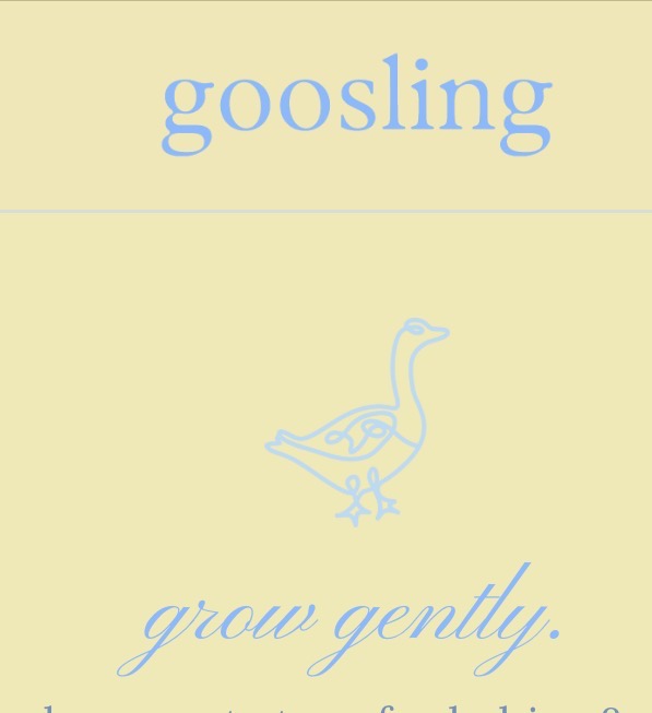 Goosling — grow gently.